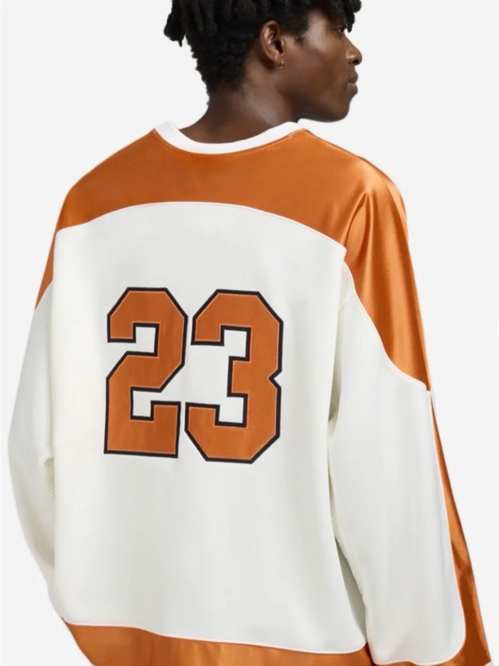 Men's Jordan Brooklyn Collegiate Hockey Jersey White Orange HV0109-133 Size S